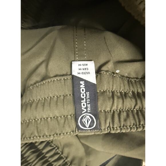 Volcom Shorts Mens Medium Olive Green Elastic Waist Drawstring Walkshorts Casual - Picture 5 of 5